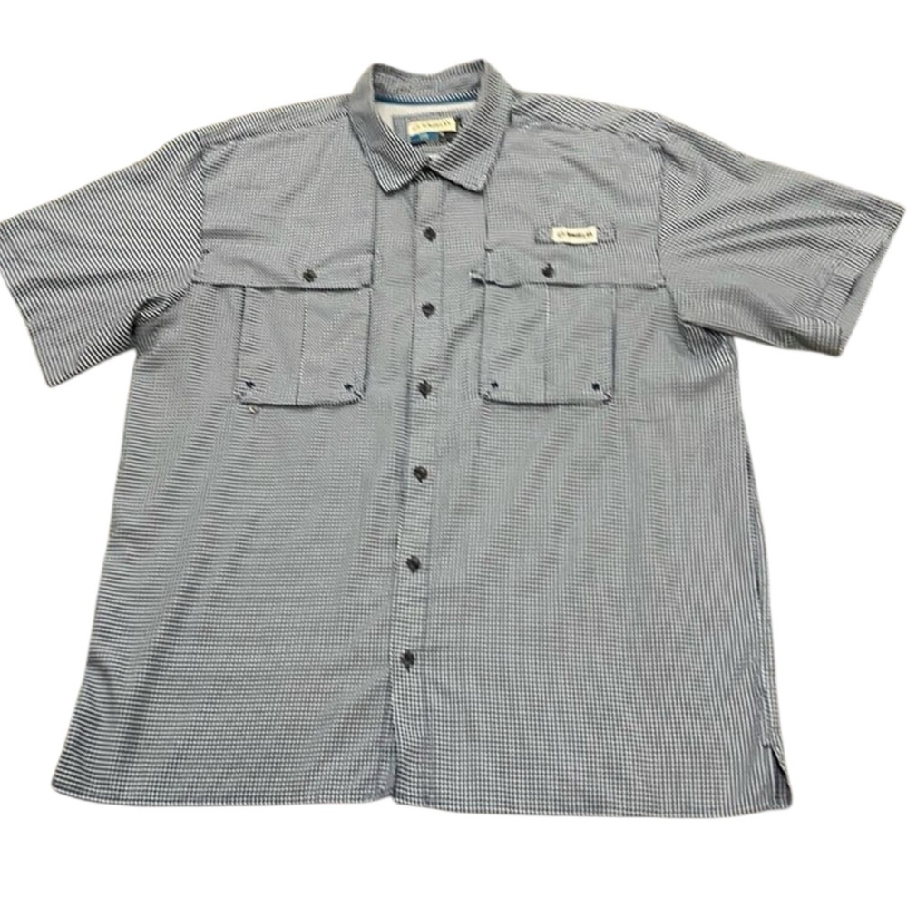Magellan Outdoors Men fishing shirt FISH GEAR‎ XL Angler Fit Mag Wick Blue Check